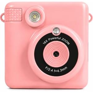 MONTY SOUL -Fotocamera Istantanea Digitale per Bambini con Stampa Termica, Foto, Video, Modalità MP3, Playback Multimediale e Giochi Integrati (Rosa)