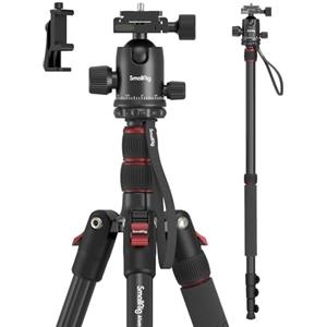 SMALLRIG Treppiede per Fotocamera Monopiede, Treppiede in Alluminio Leggero e Portatile da 72" 182 cm, Testa a Sfera a Sgancio Rapido a 360°, Carico Massimo 15 kg, Regolabile da 17" a 72" - 3935