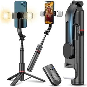 Retoo Selfie Stick Bluetooth Treppiede Estensibile Lampada 3 in 1 fino a 110,5 cm Telefono Cellulare Treppiede Telescopico Supporto Telefono Cellulare Telecomando Senza Fili per Smartphone Angolo di