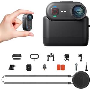 Apexcam K80 Mini Action Cam,POV Camera Con Memoria Integrata da 64GB,4K WiFi EIS Mini Body Cam Sportiva Portatile Vlogging Fotocamera,10M Fotocamera Subacquea,Videocamere Montate sul Corpo e Accessori