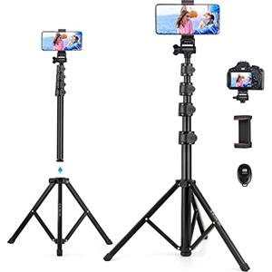Victiv Treppiede Smartphone in Alluminio 172 cm, Cavalletto per Smartphone con Telecomando e Supporto per Telefono Cellulare, Selfie Stick Treppiede Compatibile con iPhone 17/16/15/14/13/12 Pro Max