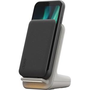 Doro Aurora A20 Smartphone per Anziani con WhatsApp a Conchiglia 4G, Base di Ricarica Wireless Inclusa, Tasto SOS con GPS, Compatibile Apparecchi Acustici, Grafite