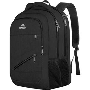 MATEIN Zaino Porta PC, 17 Pollici Zaino Uomo Lavoro Antifurto, Grande Impermeabile Zaini per Scuola Università Ufficio Viaggio TSA, Nero