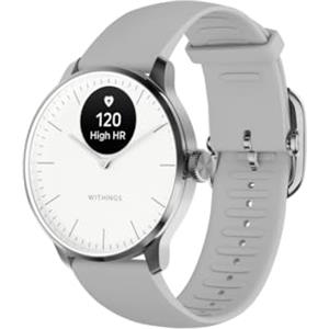 Withings ScanWatch Light - Smartwatch ibrido, monitoraggio cardiaco 24/7, monitoraggio attività, monitoraggio ciclo, monitoraggio del sonno, GPS collegato, durata della batteria 30 giorni, compatibile