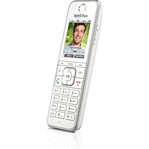 FRITZ!Fon C6, Telefono Cordless DECT (display a colori di alta qualità, telefonia HD, servizi Internet, ottimizzato per il funzionamento solo con FRITZ!Box), colore bianco, versione internazionale