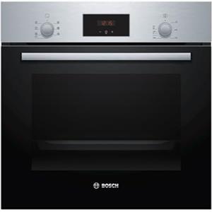 Bosch HBF133BR0 Serie 2 - Forno da incasso, 60 x 60 cm, EcoClean Direct per la pulizia, cottura ad aria calda 3D su 3 livelli, display LED, riscaldamento rapido, sicurezza bambini, colore nero,