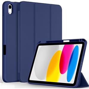CACOE Custodia Cover Compatibile con iPad 11a Generazione (A16) 11" (2025) / iPad 10a Generazione 10.9" (2022) (A2757/A2777), Ultra Sottile Retro Cover con Portapenne,Blu Navy