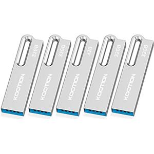 KOOTION 32GB Chiavette USB 3.0 5 Pack Pendrive Chiave USB 32 Giga USB 3.0 Pennetta USB 32G USB3 Flash Pen Drive Memoria USB 5 Pezzi Unità Penna 32GB,Argento