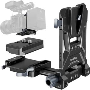 SMALLRIG V-Mount Battery Plate, con Doppia Piastra a Sgancio Rapido per Arca-Swiss, Piastra per Batteria V-Mount Compatta e Pieghevole a Forma di L per Fotocamera DSLR, Gimbal e Treppiedi - 4064B