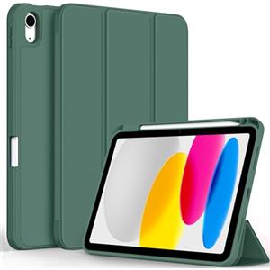 CACOE Custodia Cover Compatibile con iPad 11a Generazione (A16) 11" (2025) / iPad 10a Generazione 10.9" (2022) (A2757/A2777), Ultra Sottile Retro Cover con Portapenne,Verde Notte