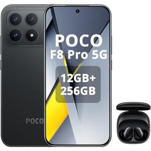 XIAOMI POCO F8 Pro 5G-Smartphone da 12+256GB,Tripla fotocamera da 50MP con OIS,Display AMOLED da 6,59" 120Hz,Snapdragon 8 Elite, Hypercharge 100W, Nero,incluso cuffie smart incluse nero