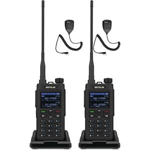 Retevis C62 Walkie Talkie Lungo Raggio, Doppia Banda Ham Radio Ricetrasmittenti Professionali, Walkie Talkie Ricaricabili Con le cuffie, 2000mAh, per Ristoranti, Alberghi e Supermercati (2 Pezzo)