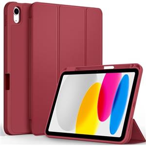 CACOE Custodia Cover Compatibile con iPad 11a Generazione (A16) 11" (2025) / iPad 10a Generazione 10.9" (2022) (A2757/A2777), Ultra Sottile Retro Cover con Portapenne,Bordeaux