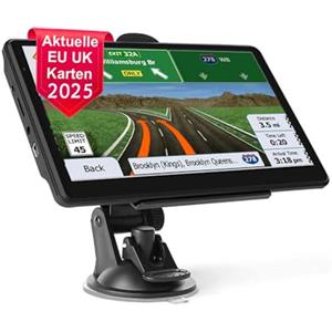 NEWFUN Navigatore Camion,Navigatore Auto,2025 5 Pollici GPS Touchsceen 8GB,con POI Avviso Guida vocale Lane Programma 0 a vita Aggiornamento UE,per Auto Camion