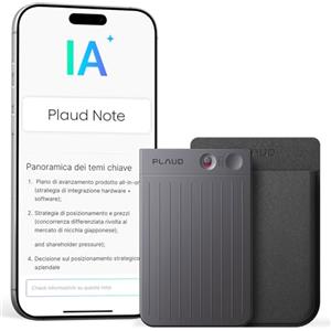 Plaud Note Registratore Vocale AI Professionale con Custodia Audio Digitale Trascrizione Riassunti Automatici in 112 Lingue, Team Plan, Perfetto per Riunioni Lezioni Chiamate Colloqui Interviste