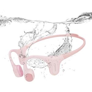 mojawa Run Plus Cuffie a Conduzione Ossea, Open-Ear, Bluetooth 5.2, MP3 32 GB, Impermeabili IP68, Microfono ENC, per Nuoto, Corsa, Ciclismo, Escursionismo, Palestra e Uso Quotidiano - Rosa