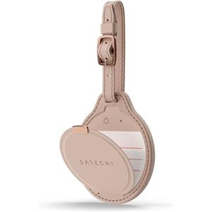 SATECHI FindAll Localizzatore per Valigie con Apple Find My, Ricarica Wireless, Avvisi Sonori, GPS per Bagagli e Zaini, per iPhone, iPad, Mac - Rosa