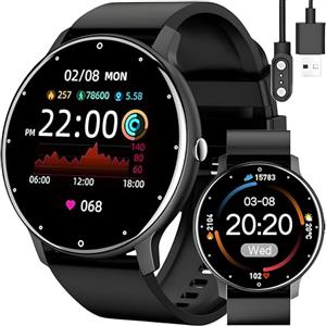 Retoo smartwatch smartwatch 45 mm orologio touch screen sport band fitness cinturino nero orologio regalo call android iOS uomo donna nero