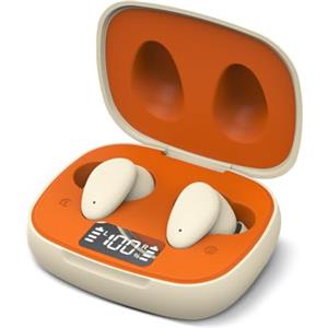 Avantalk Clan N1 - Auricolari Cuffie In Ear Bluetooth Wireless Bluetooth con Cancellazione Attiva del Rumore per Musica & Chiamate con ANC Ibrido, Modalità Ambiente, Arancione e beige