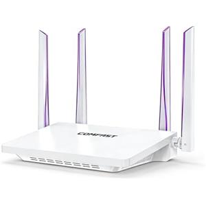 COMFAST Router WiFi 6 AX3000 Dual Band con 4 Antenne, 4 Porte Gigabit Ethernet, Supporto Mesh, MU-MIMO/OFDMA, Sicurezza WPA3, Risparmio Energetico TWT, IPv6, Spina UE per Casa con Indicatore Segnale