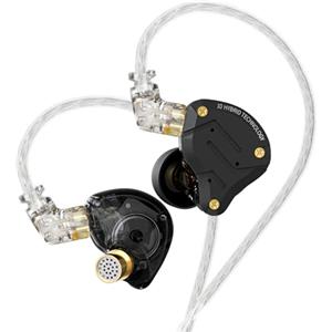 Yinyoo KZ ZS10 Pro In Ear Cuffie con filo, Cuffie da Gaming con Cavo Staccabile 2 Pin 3.5mm, Include 4 Paia di Gommini, IEM Auricolari 4BA+1DD Ideali per Cantanti e Batteristi