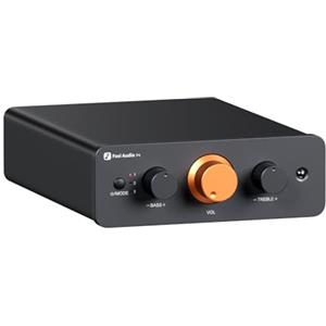 Fosi Audio P4 Mini Preamplificatore con 3 Ingressi RCA, Preamp Stereo Home Audio per Amplificatori/Subwoofer Attivi/Casse, Guadagno Regolabile a 3 Livelli (3/6/9 dB), Controlli per Bassi e Alti