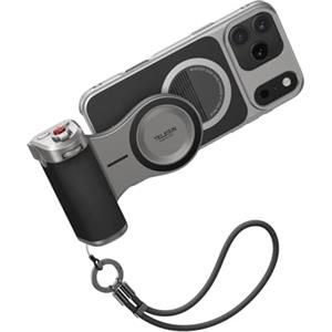 TELESIN Master Grip Kit, Magnetica Impugnatura per MagSafe/iPhone/Android, Integrata 3200 mAh Batteria, Ricarica Wireless, DSLR Stile Impugnatura per Foto/Video, Kit con Custodia per iPhone 17 Pro Max