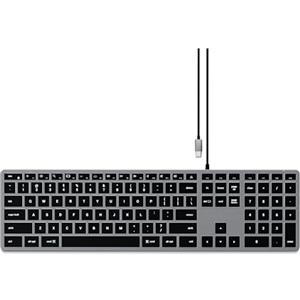 Satechi Tastiera con Cavo Slim W3 Retroilluminata, ???????????????????????? ????????, Tastiera Luminosa USB-C con Tastierino Numerico per MacBook, Laptop (Layout Americano)