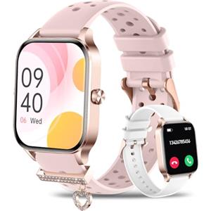 Iaret Orologio Smartwatch Donna, 1,85" Smart Watch con Effettua/Risposta Chiamate, 100+ Modalità Sportive, Contapassi, Monitoraggio Sonno, Cardiofrequenzimetro, Fitness Tracker per Android & iOS, Oro Rosso