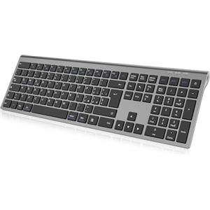 cimetech Tastiera wireless Bluetooth, Tastiera wireless ricaricabile multi-dispositivo con connessione facile fino a 3 dispositivi - Layout italiano, tasti silenziosi Compatibile con Mac, Windows, iOS
