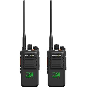 Retevis NR40 Walkie Talkie Lunga Portata, Radio Bidirezionale DMR Impermeabile, 2800mAh, Resistenza agli Urti, Radio Portatile Professionale per Edilizia, Fabbriche, Produttori (Nero, 2 Pezzi)
