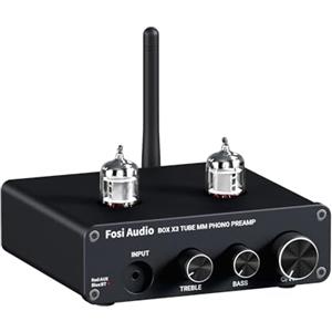 Fosi Audio BOX X3 5725W Tube Phono Preamplificatore Giradischi Preamplificatore Per Fonografo Mm Bluetooth 5.0 Mini Stereo Hi-Fi Preamplificatore Per Home Audio Giradischi Sistema Audio