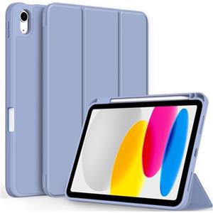 CACOE Custodia Cover Compatibile con iPad 11a Generazione (A16) 11" (2025) / iPad 10a Generazione 10.9" (2022) (A2757/A2777), Ultra Sottile Retro Cover con Portapenne,Blu Nebbia