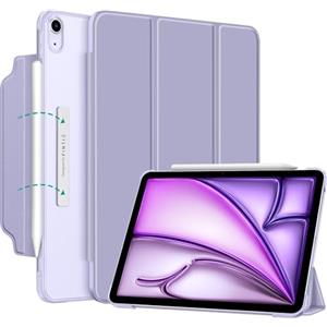 FINTIE Custodia per iPad Air 11 Pollici M4/M3/M2 (2026/2025/2024), iPad Air 5a/4a Gen 10,9" (2022/2020) - [Attacco Magnetico] Sottile Opaca Trasparente Cover con Auto Sveglia/Sonno, Lilla Viola