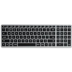 Satechi Tastiera Wireless Slim X2 ???????????????????????? ????????, Tastiera Bluetooth con Tastierino Numerico, Retroilluminata e Ricaricabile, per Mac, Windows e Android (Grigio, Layout Americano)