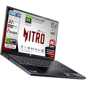 Acer Notebook Gaming, Intel Core i9-13900H, NVIDIA GeForce RTX 5060 8GB GDDR7, RAM 32Gb, SSD 1Tb, 15.6" FHD IPS 180Hz, Wi-Fi 6e, Lan, Thunderbolt, USB-C, Win 11Pro, ready to use