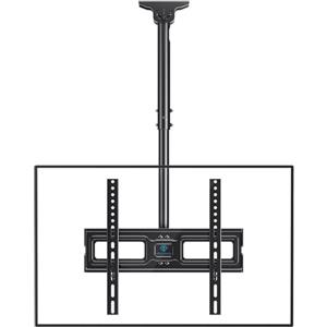 PERLESMITH Supporto per TV da Soffitto - Staffa Regolabile per TV Inclinabile Girevole per Schermi da 26-65 pollici - Supporto per Tetto a Movimento Completo Contiene Fino a 50kg con VESA 400 x 400mm