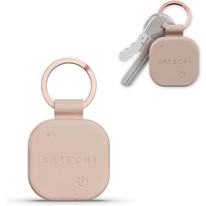 SATECHI FindAll Localizzatore per Chiavi con Apple Find My, Ricarica Wireless, Avviso di Smarrimento con Suono Potente, Portachiavi GPS Localizzatore per iPhone, iPad, Mac - Rosa