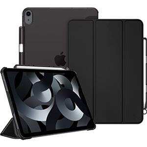 FINTIE Custodia per iPad Air 11 Pollici M4/M3/M2 (2026/2025/2024), iPad Air 5a/4a Gen 10,9" (2022/2020) con Portapenne - Sottile Leggero Opaca Trasparente Cover con Auto Sveglia/Sonno, Nero