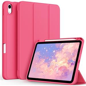 CACOE Custodia Cover Compatibile con iPad 11a Generazione (A16) 11" (2025) / iPad 10a Generazione 10.9" (2022) (A2757/A2777), Ultra Sottile Retro Cover con Portapenne,Rosa acceso