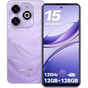 LAGENIO A11 Smartphone Android 15, 12GB RAM+128GB ROM/TF 1TB, 6.7'' HD+120Hz, Octa-Core Unisoc T7250 Telefono Cellulare, 5150mAh/13MP+8MP/Fingerprint/Face ID/4G Dual SIM/Widevine L1/OTG