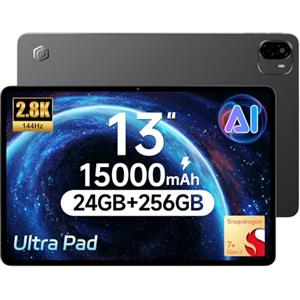 ALLDOCUBE Ultra Pad, Tablet AI da 13 pollici Android 15, Display 2880x1840 a 144Hz, Tablet per gaming Snapdragon 7+ Gen3, 24GB RAM+256GB ROM, 8 altoparlanti Audio DTS, WiFi6/BT5.4/NFE, 15000mAh PD 33W