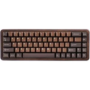 YUNZII WOOD68 Tastiera Meccanica Wireless 65% in Legno, Tastiera Gaming Bluetooth/2.4G/USB-C, Retroilluminazione RGB, Montaggio Tray, Hot-Swap con Tasti PBT per Mac/PC (Candy)