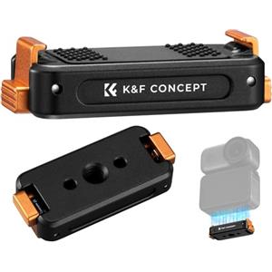 K&F CONCEPT Supporto Magnetico a Sgancio Rapido Compatibile con Action Camera DJI Osmo Action 6/Osmo Nano, Base di Estensione in Lega di Alluminio con Foro per Vite 1/4" per Treppiedi, Asta per Selfie