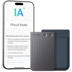 Plaud Note Registratore Vocale AI Professionale con Custodia Audio Digitale Trascrizione Riassunti Automatici in 112 Lingue, Team Plan, Perfetto per Riunioni Lezioni Chiamate Colloqui Interviste