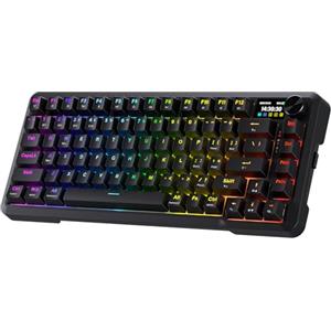 Redragon K724 PRO - Tastiera da gaming wireless con layout meccanico, tasto Hype-Screen, tastiera meccanica a 81 tasti, display TFT informativo da 1,14 pollici controllabile, 5 strati di smorzamento