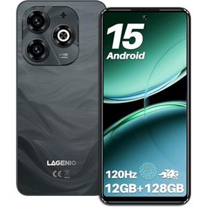 LAGENIO A11 Smartphone Android 15, 12GB RAM+128GB ROM/TF 1TB, 6.7'' HD+120Hz, Octa-Core Unisoc T7250 Telefono Cellulare, 5150mAh/13MP+8MP/Fingerprint/Face ID/4G Dual SIM/Widevine L1/OTG