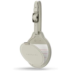 SATECHI FindAll Localizzatore per Valigie con Apple Find My, Ricarica Wireless, Avvisi Sonori, GPS per Bagagli e Zaini, per iPhone, iPad, Mac - Beige