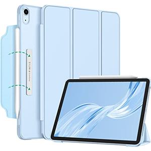 FINTIE Custodia per iPad Air 11 Pollici M4/M3/M2 (2026/2025/2024), iPad Air 5a/4a Gen 10,9" (2022/2020) - [Attacco Magnetico] Sottile Opaca Trasparente Cover con Auto Sveglia/Sonno, Cielo Blu