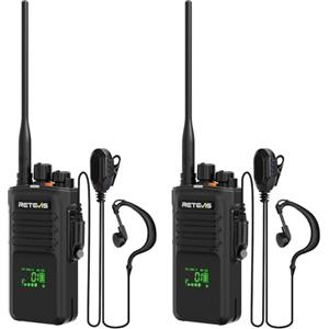 Retevis NR40 Walkie Talkie Professionali, Walkie Talkie Digitali e Analogici, IP67 Impermeabile, 2800mAh, Chiamata di Gruppo, Protezione AES256, Radio Robusta per Eventi, Sicurezza (Nero, 2 Pezzi)